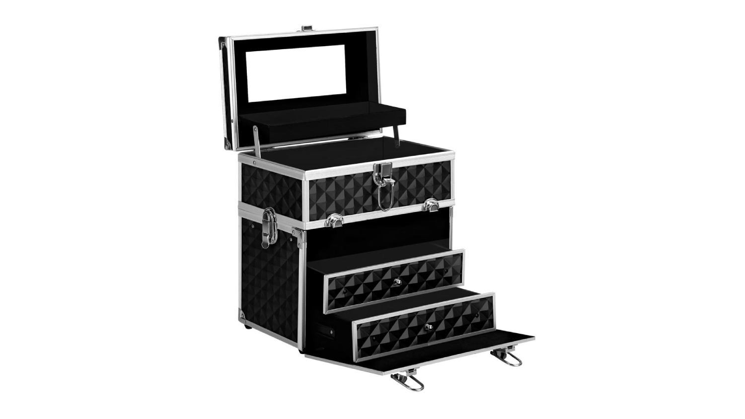 Embellir Portable Makeup Carry Case with Mirror - Black