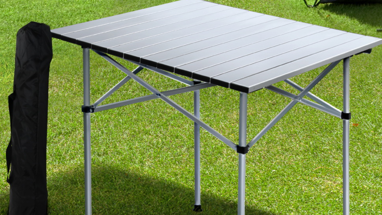 Weisshorn Roll-Up Portable Camping Table Square 70cm with Carry Bag