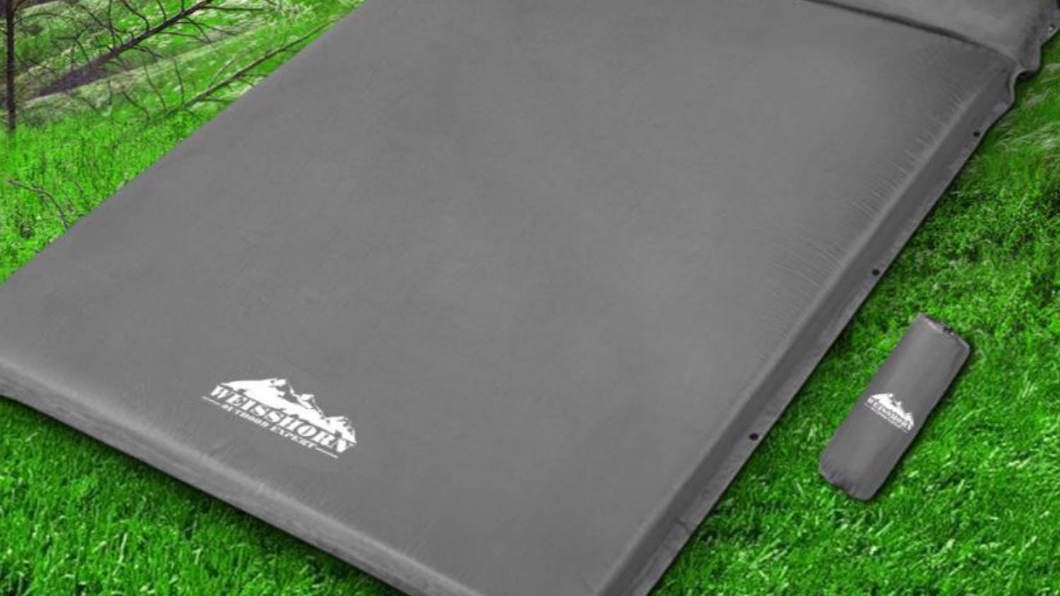 Weisshorn Self-Inflating Camping Mattress 4cm Double - Grey