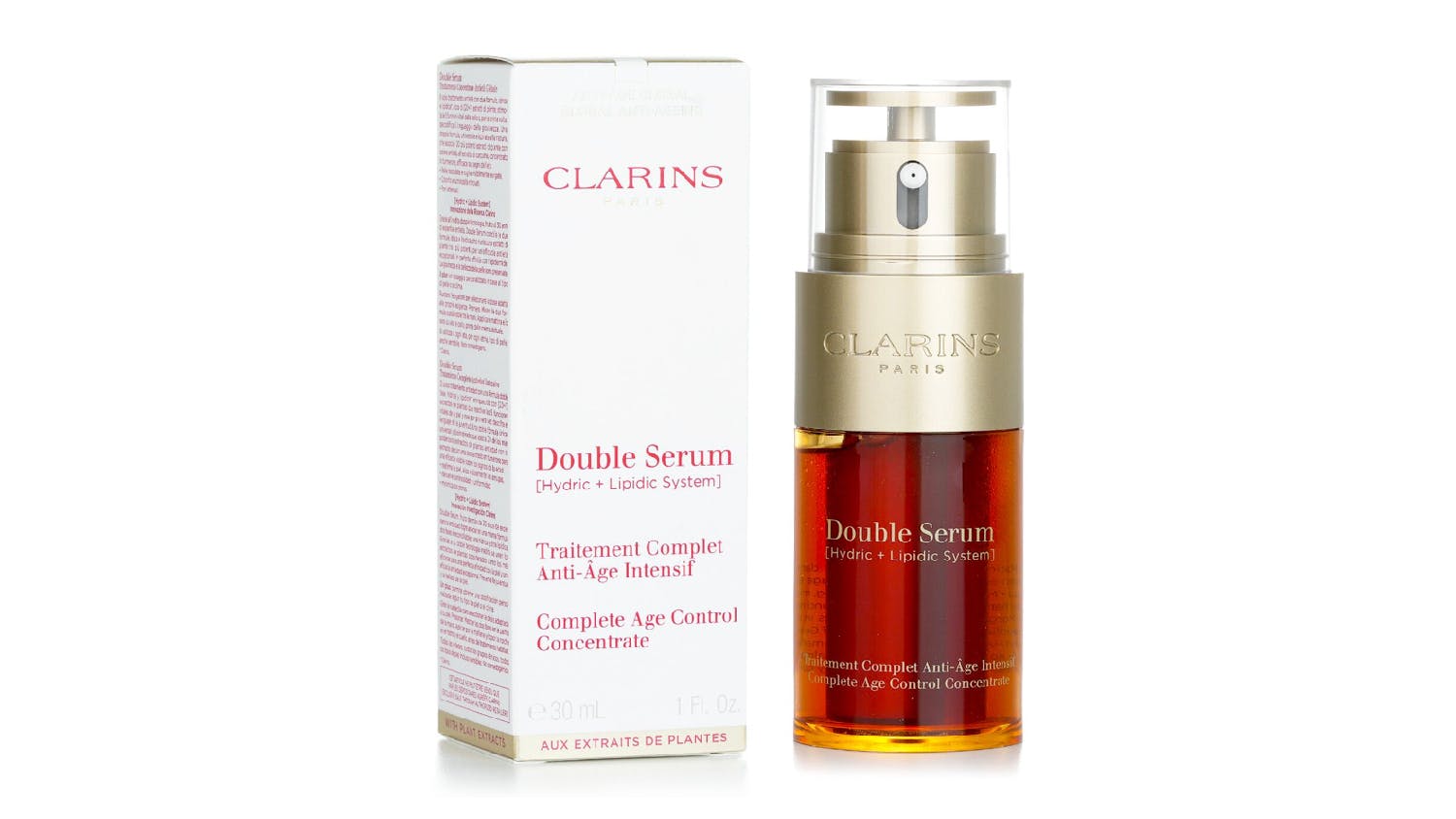 Clarins Double Serum (Hydric + Lipidic System) Complete Age Control Concentrate - 30ml/1oz