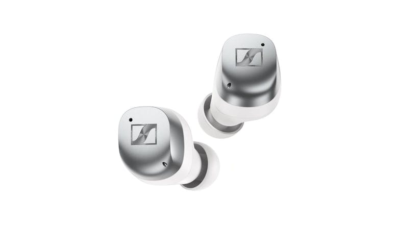 Sennheiser MOMENTUM 4 Hybrid Adaptive Noise Cancelling Wireless In-Ear Headphones - White Silver