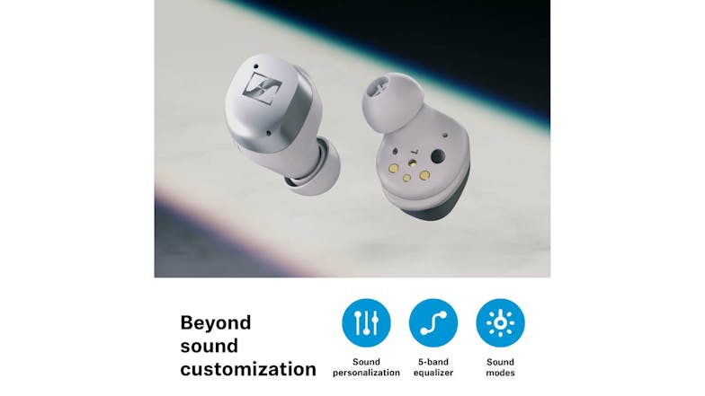 Sennheiser MOMENTUM 4 Hybrid Adaptive Noise Cancelling Wireless In-Ear Headphones - White Silver