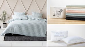 Charlie Duvet Cover Set with 300TC 100% Cotton Sheet Set and 2 x Comfort Pillows Package
