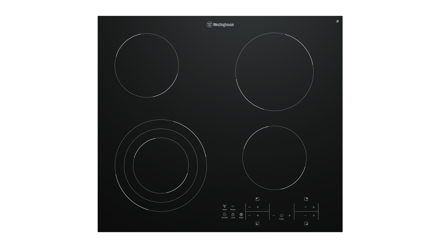 Westinghouse 60cm 4 Zone Ceramic Cooktop Black (WHC643BD) Harvey