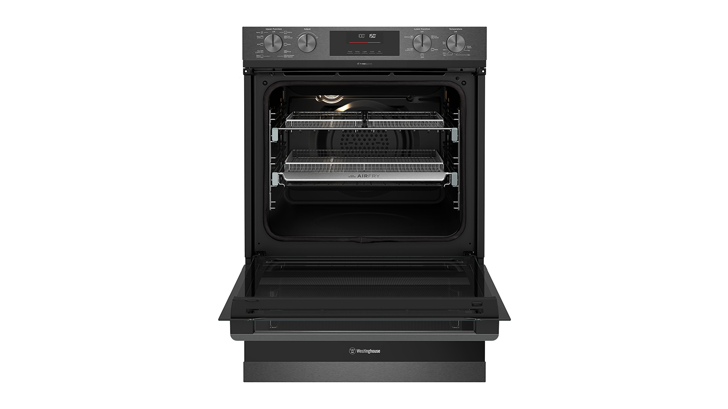 Westinghouse 60cm Built-In Double Oven with 10 + 5 Functions - Dark Stainless Steel (WVEP6727DD)