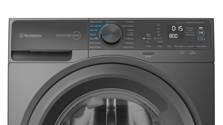 Westinghouse 9kg/5kg 15 Program Front Loading Washer and Dryer Combo - Grey (WWW9024M5SA)