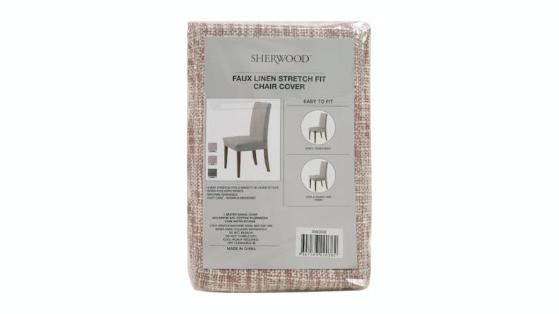 Sherwood Faux Linen Dining Chair Cover - Rose