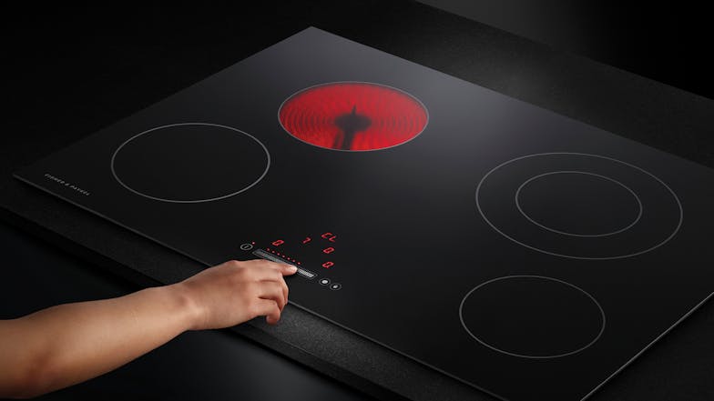 Fisher & Paykel 75cm 4 Zone Ceramic Cooktop - Black Glass (Series 5/CE754DTB1)