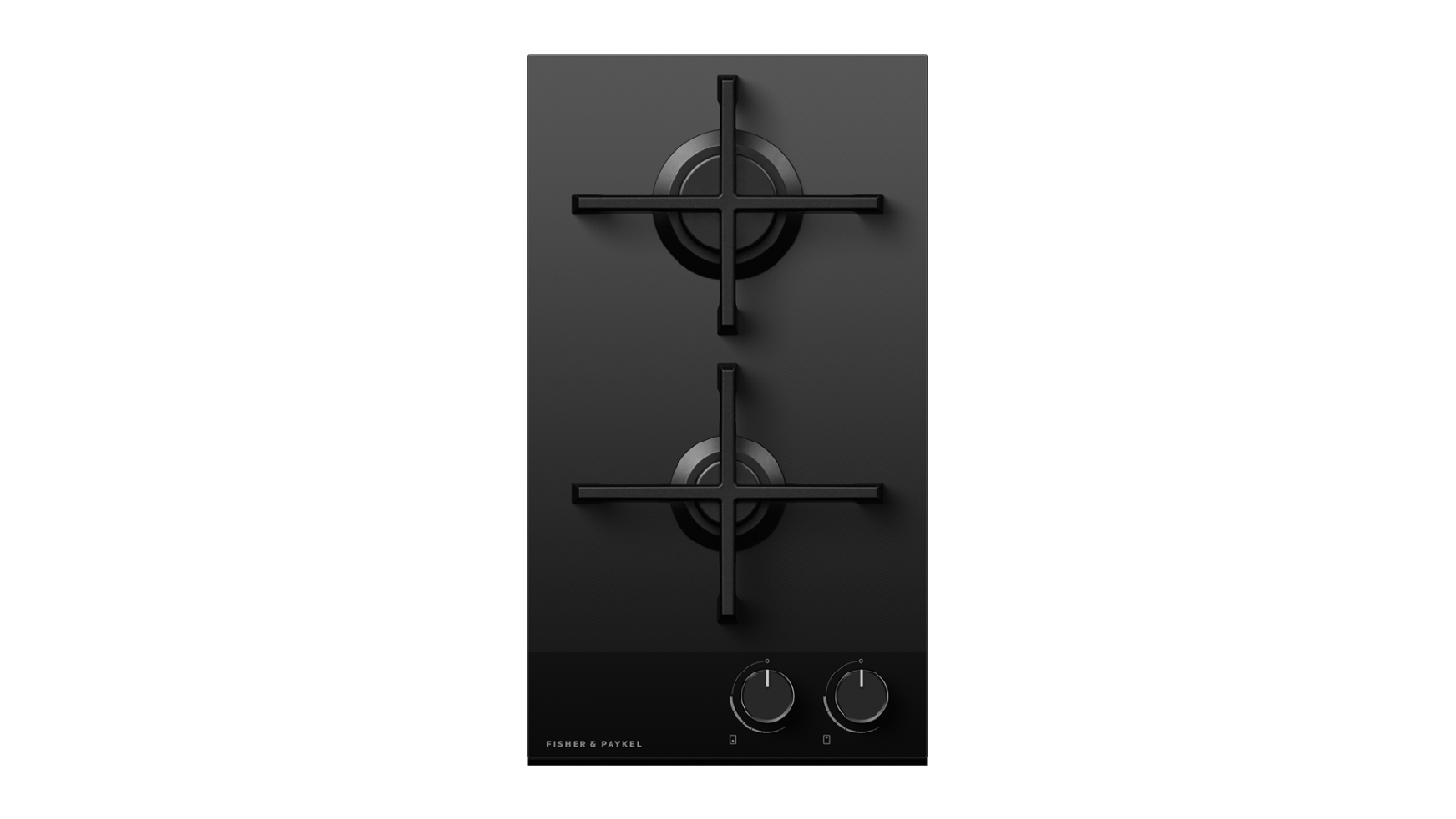 Fisher & Paykel 30cm 2 Burner LPG Gas on Glass Cooktop Black Glass