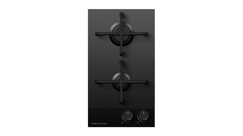 Fisher & Paykel 30cm 2 Burner LPG Gas on Glass Cooktop - Black (Series 9/CG302DLPGB4)