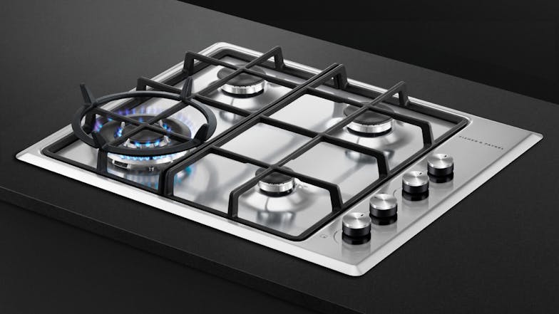 Fisher & Paykel 60cm 4 Burner LPG Gas on Steel Cooktop - Stainless Steel (Series 5/CG604CLPX2)