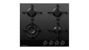 Fisher & Paykel 60cm 4 Burner Natural Gas on Glass Cooktop - Black Glass (Series 9/CG604DNGGB4)