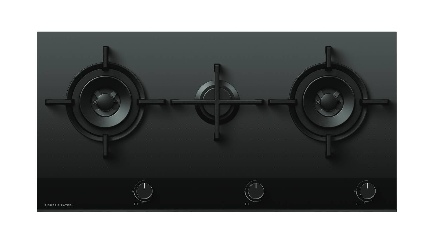 Fisher & Paykel 90cm 3 Burner Gas Cooktop - Black Glass (Series 9/CG903DNGGB4)