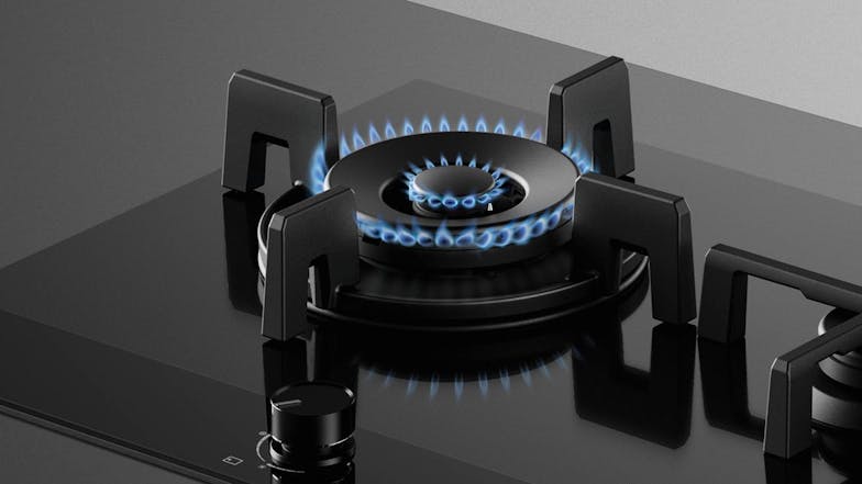 Fisher & Paykel 90cm 3 Burner Natural Gas on Glass Cooktop - Black Glass (Series 9/CG903DNGGB4)