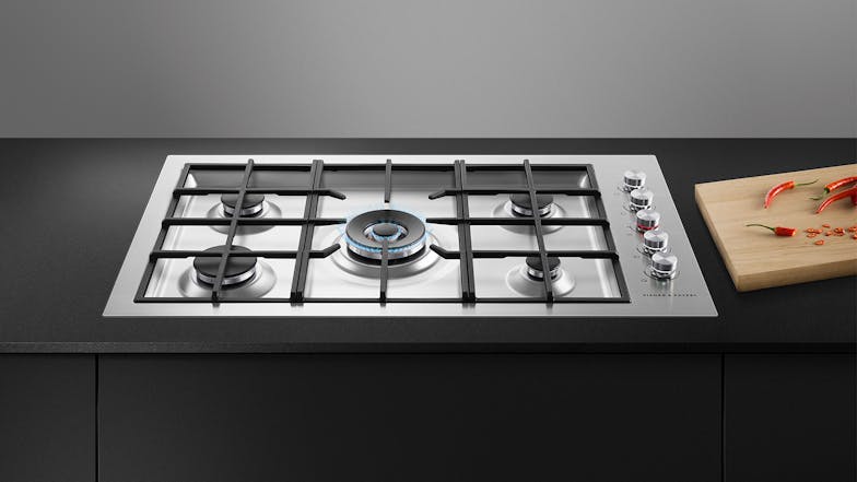 Fisher & Paykel 90cm 5 Burner Natural Gas on Steel Cooktop - Stainless Steel (Series 9/CG905DWNGFCX3)