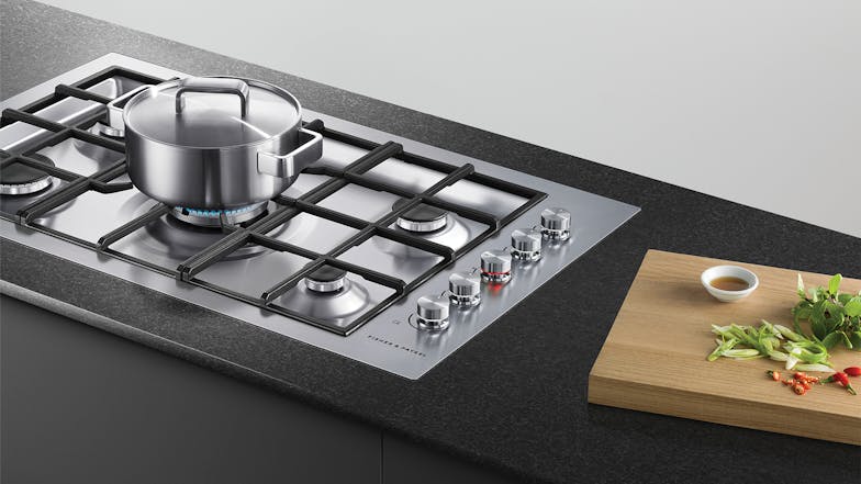 Fisher & Paykel 90cm 5 Burner Natural Gas on Steel Cooktop - Stainless Steel (Series 9/CG905DWNGFCX3)