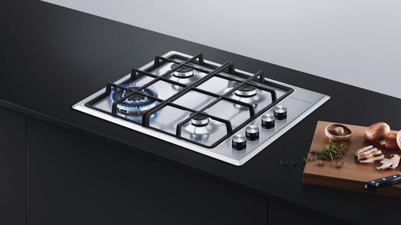 Fisher & Paykel 60cm 4 Burner Natural Gas on Steel Cooktop - Stainless Steel (Series 5/CG604CNGX2)