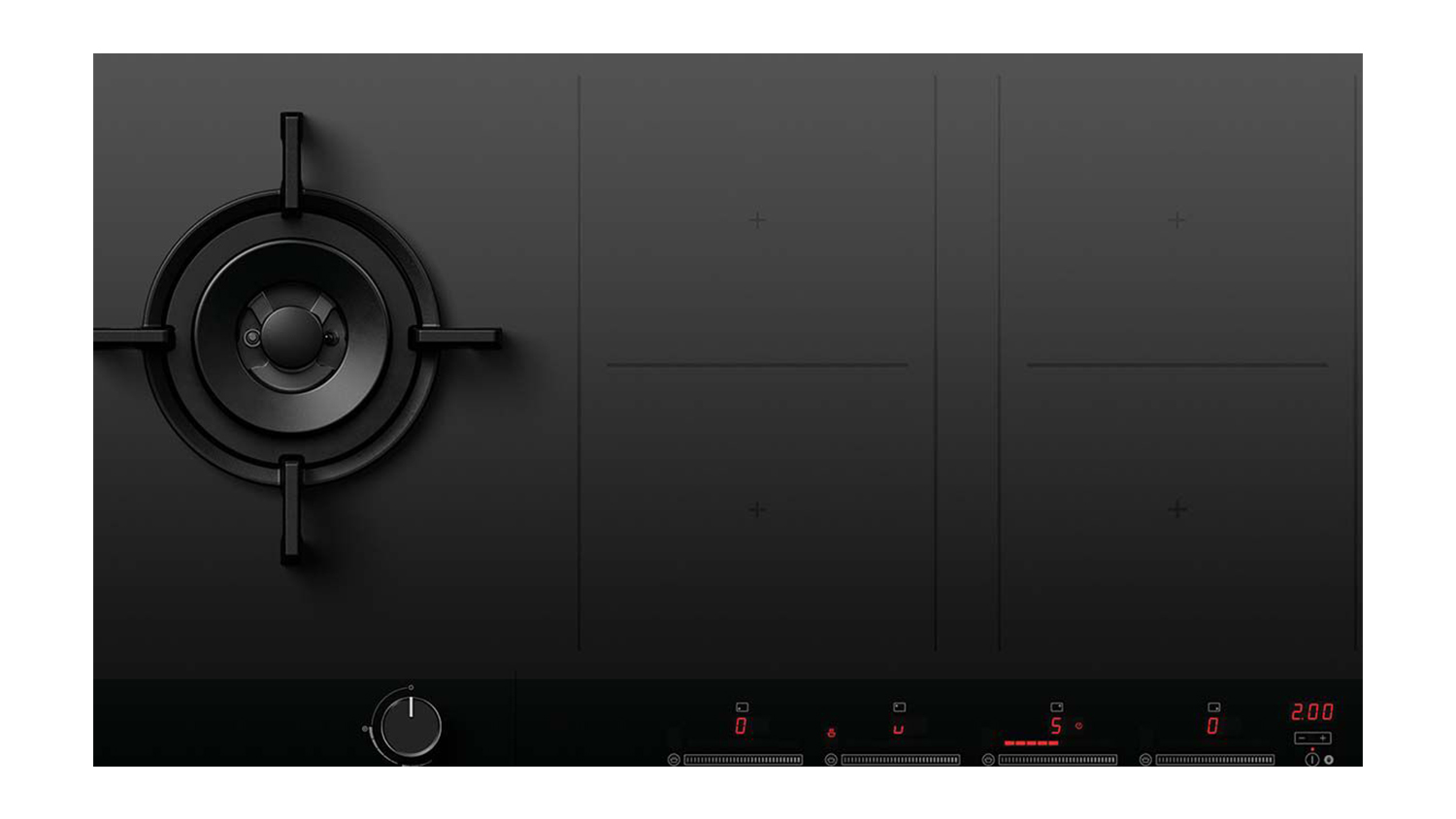 Fisher & Paykel 90cm 5 Zone Gas & Induction Cooktop - Black Glass (Series 9/CGI905DLPTB4)