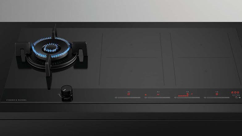 Fisher & Paykel 90cm 4 + 1 Gas and Induction Cooktop - Black (Series 9/CGI905DLPTB4)