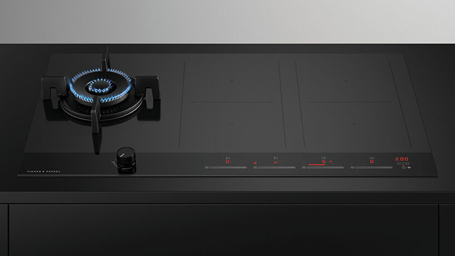Fisher & Paykel 90cm 5 Zone Gas & Induction Cooktop - Black Glass (Series 9/CGI905DLPTB4)