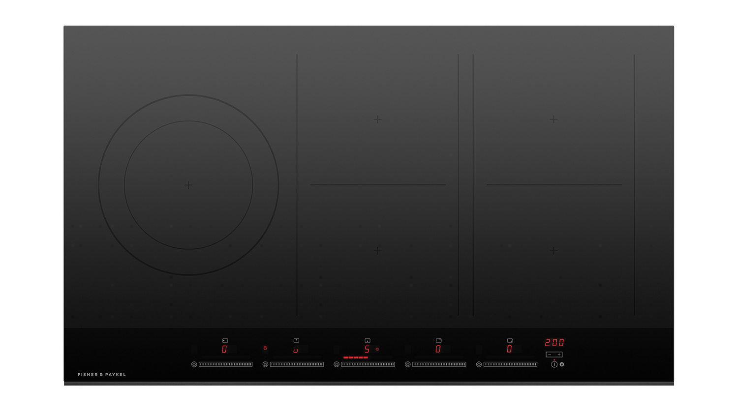 Fisher & Paykel 90cm 5 Zone Induction Cooktop - Black Glass (Series 7/CI905DTB4)