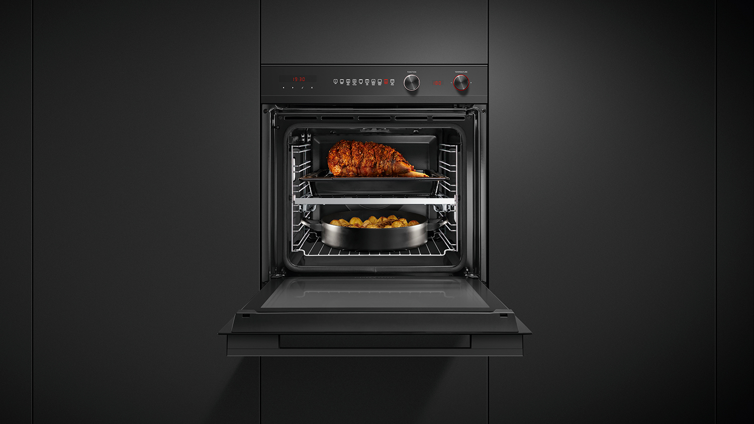 Fisher & Paykel 60cm Built-In Oven with 9 Functions - Black (Series 7/OB60SD9PB1)