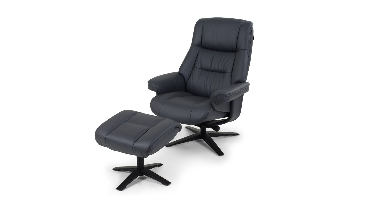 Bradley Fabric Recliner and Footstool - Charcoal
