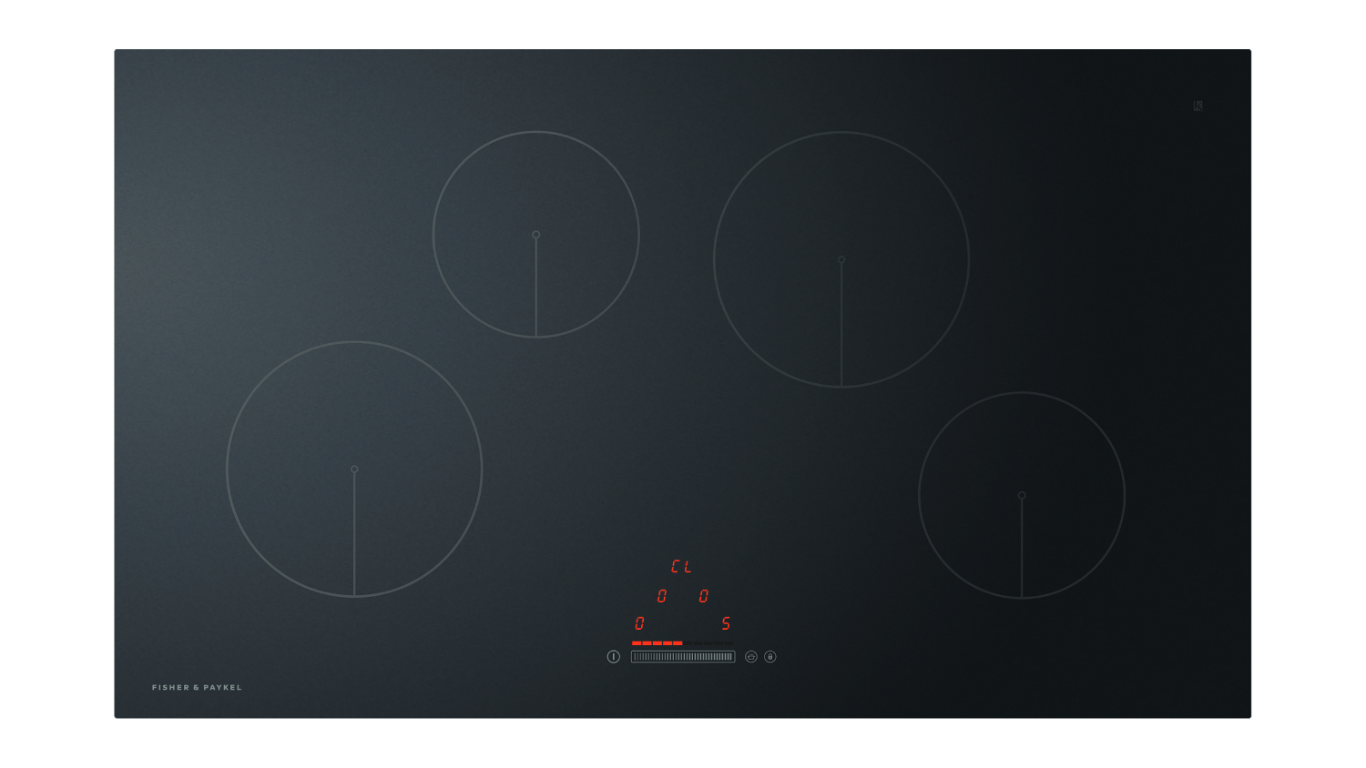 Fisher & Paykel 90cm 4 Zone Induction Cooktop with Low Current - Black Glass (Series 5/CI904CTPB1)