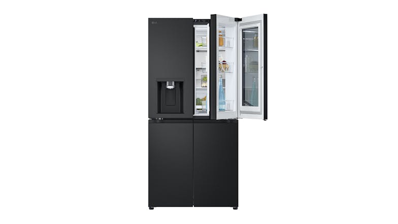 LG 508L Quad Door Fridge Freezer with Ice & Water Dispenser - Matte Black (GF-V500MBLC)