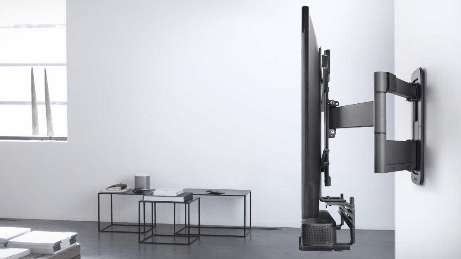 One For All Soundbar Mount links to Wall Mount for TV - Black (WM 5360)