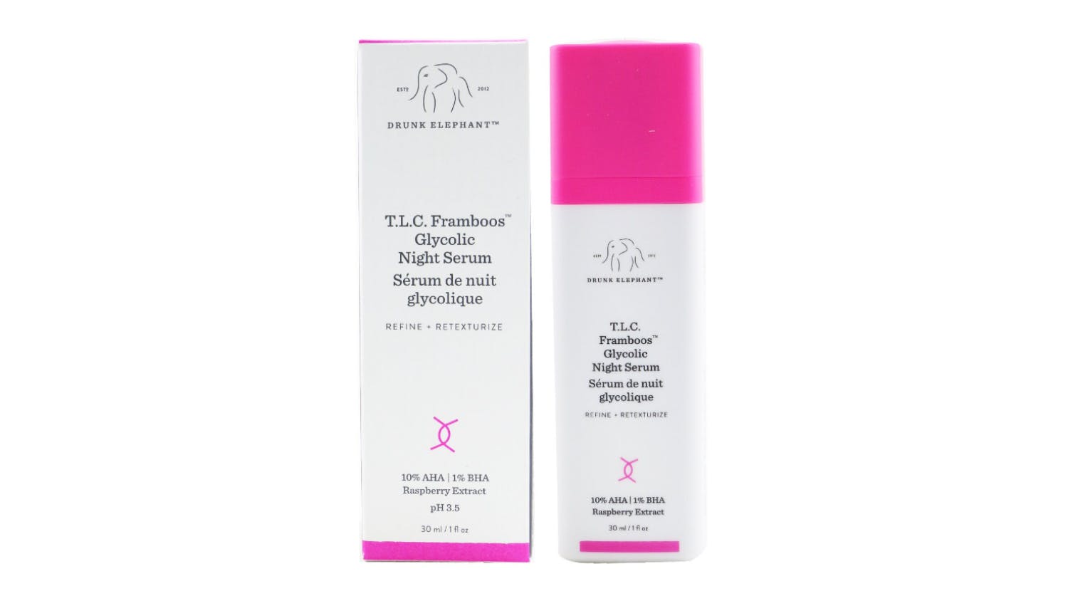 Drunk Elephant T.L.C. Framboos Glycolic Night Serum - 30ml/1oz