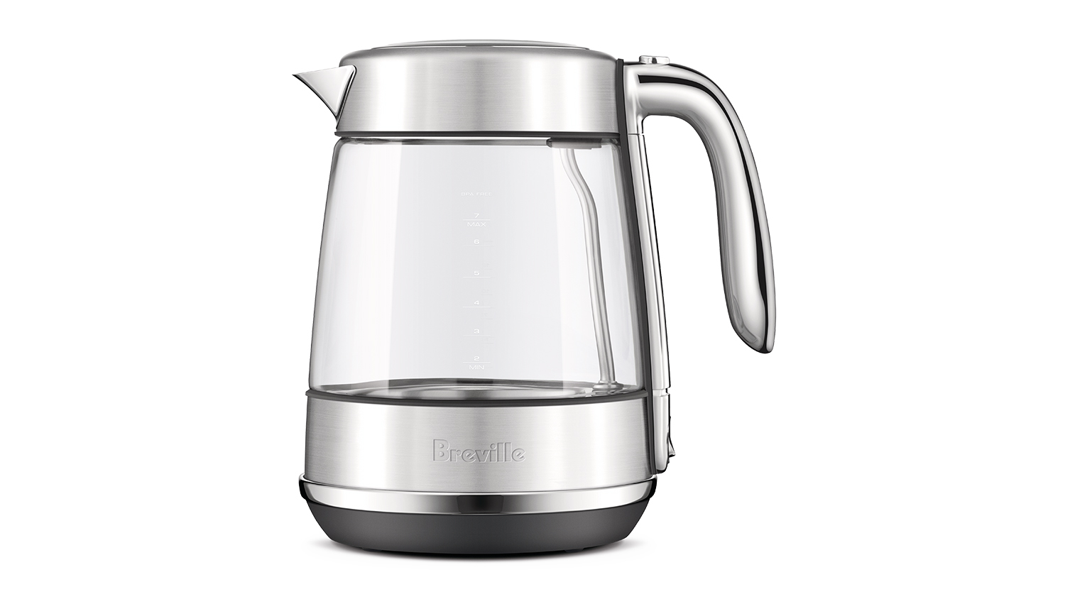 Breville the Crystal Luxe 1.7L Glass Kettle - Brushed Stainless Steel (BKE765BSS)