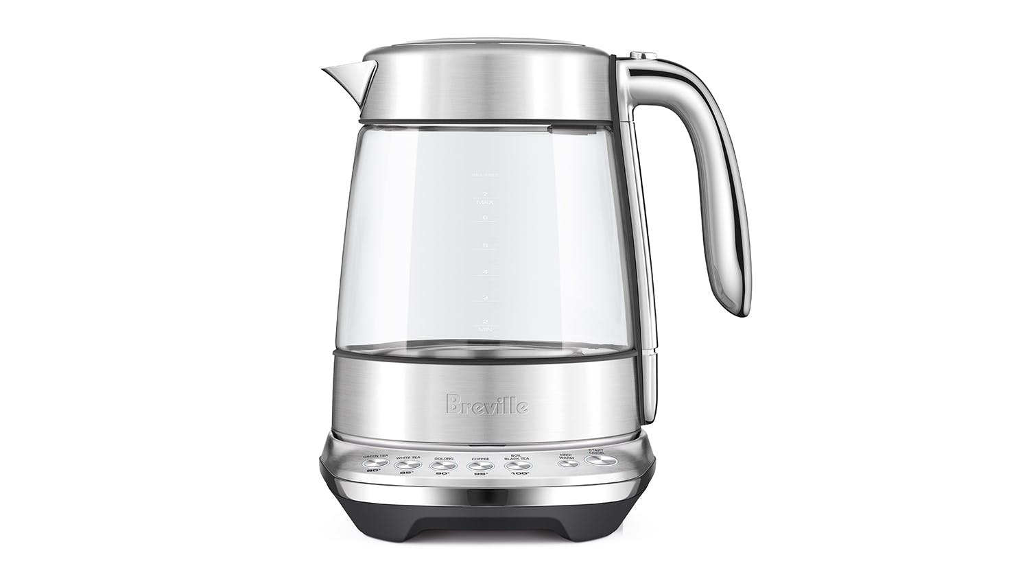 Breville the Smart Crystal Luxe Glass Kettle Brushed