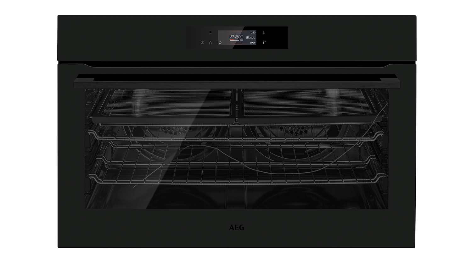 AEG 90cm Built-In Large Steam Oven with 16 Functions - Matte Black (BPK75891PT)