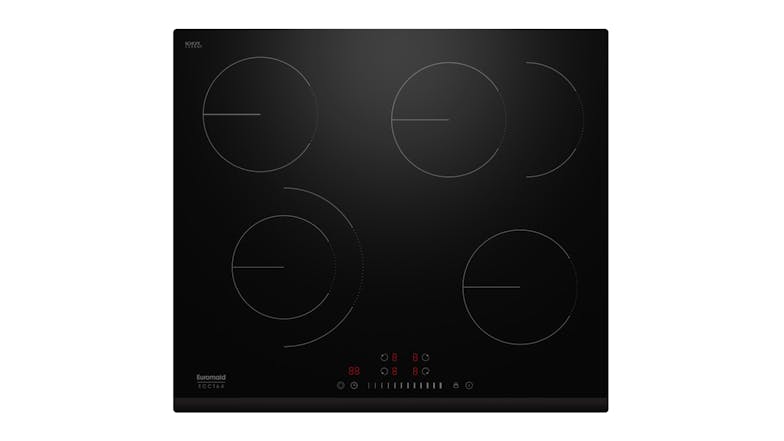 Euromaid 60cm 4 Zone Ceramic Cooktop - Black Glass (ECCT64)