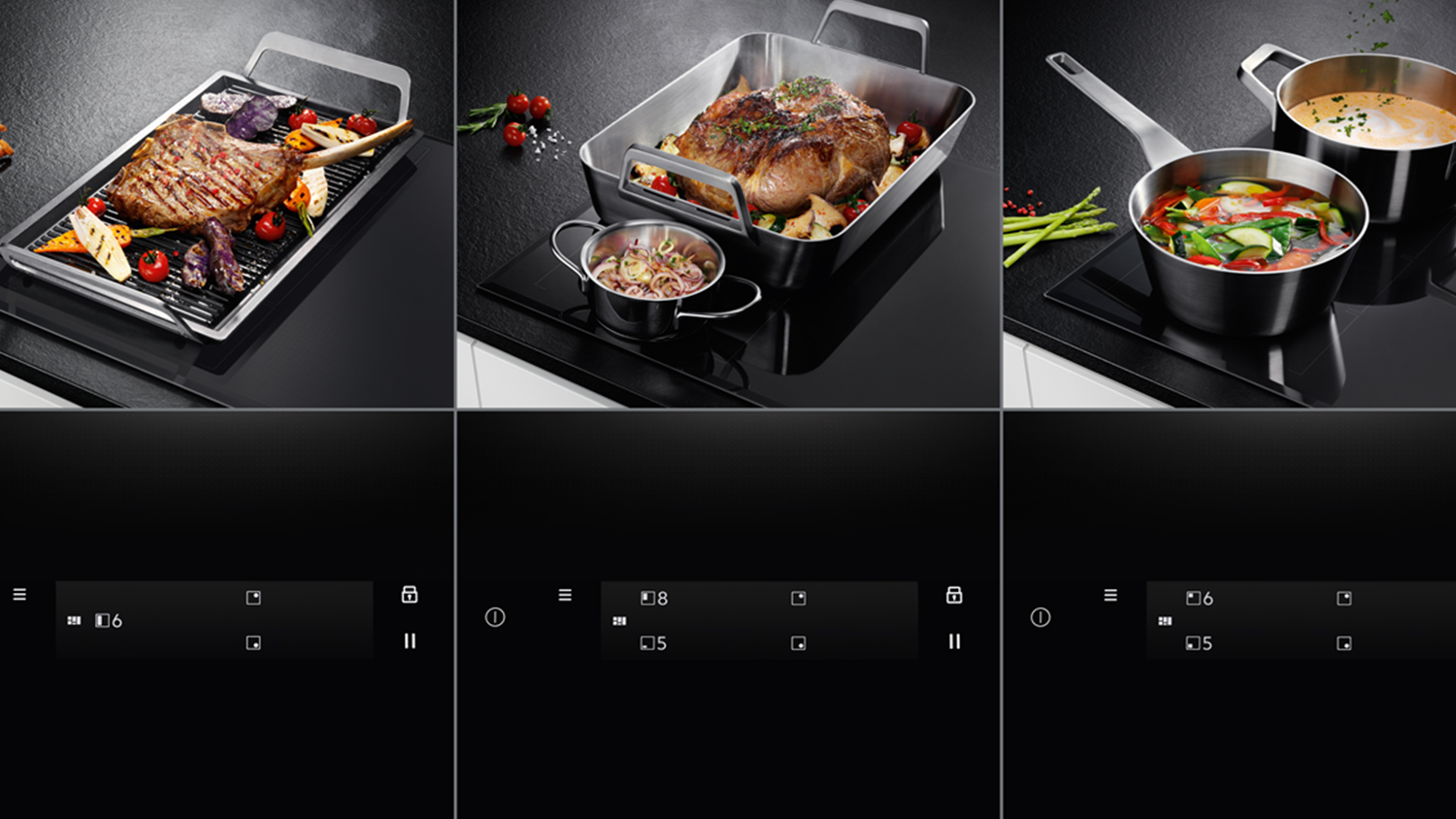 AEG 90cm 5 Zone Induction Cooktop Black (IKE95771FB) Harvey Norman New Zealand