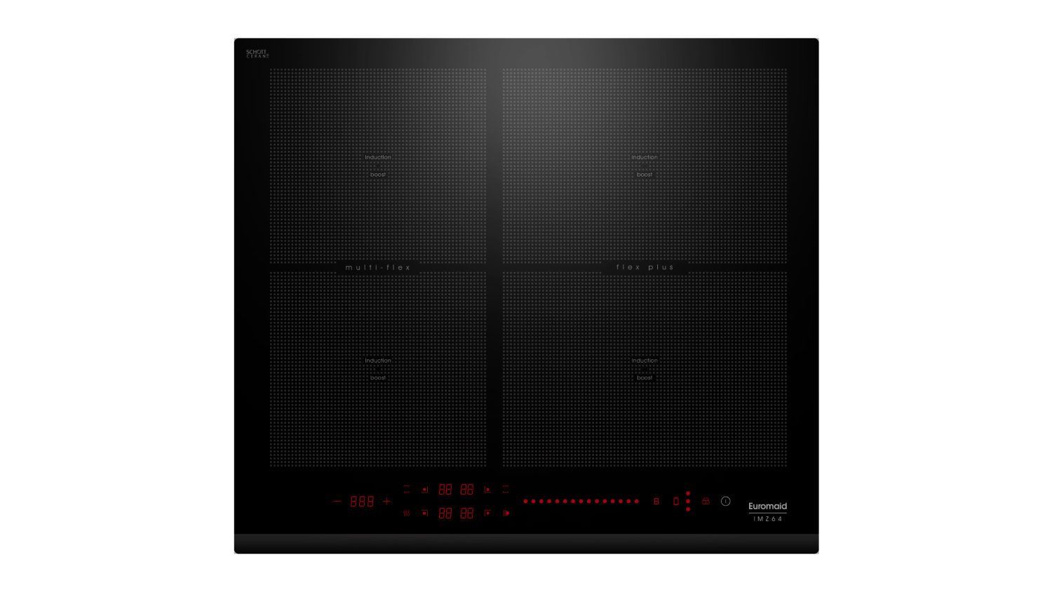 Euromaid 60cm 4 Zone Induction Cooktop - Black Glass (IMZ64)