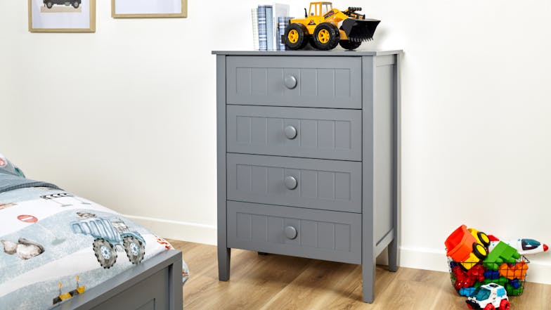 Neves 4 Drawer Tallboy - Grey