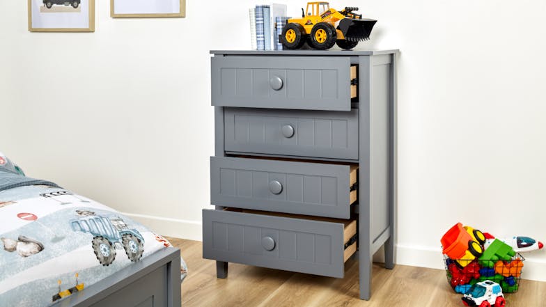 Neves 4 Drawer Tallboy - Grey