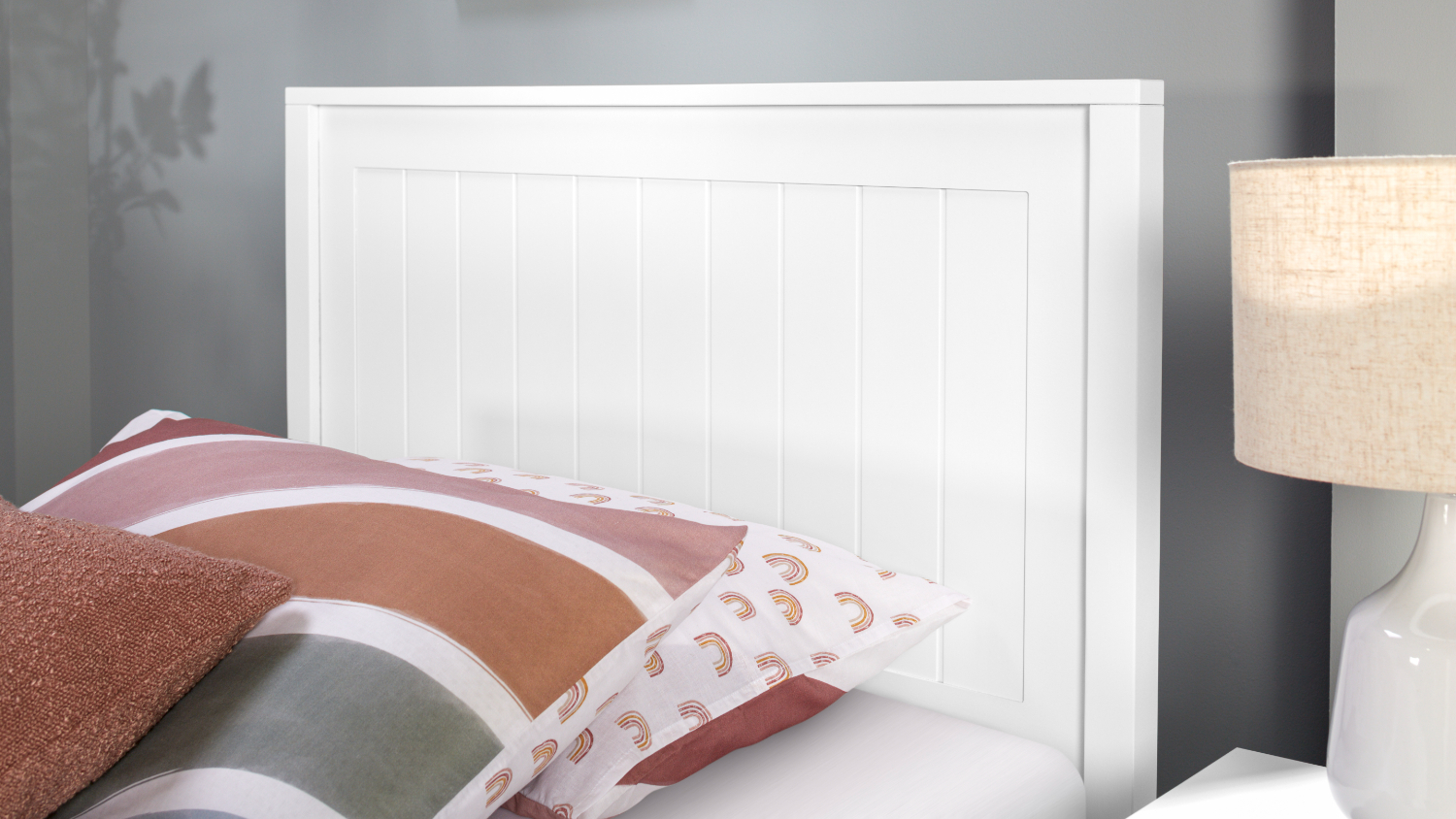 Neves King Single Bed Frame - White