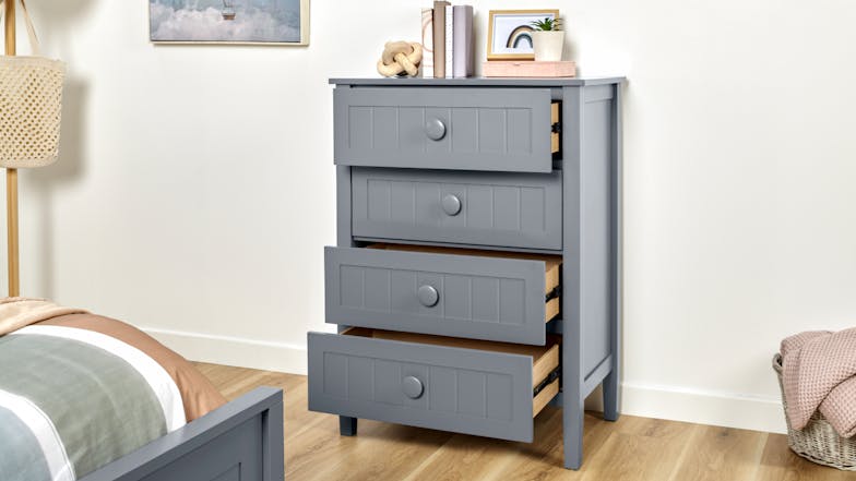 Neves 4 Drawer Tallboy - Grey