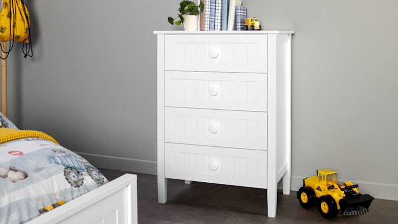 Neves 4 Drawer Tallboy - White