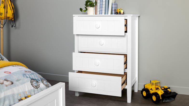 Neves 4 Drawer Tallboy - White