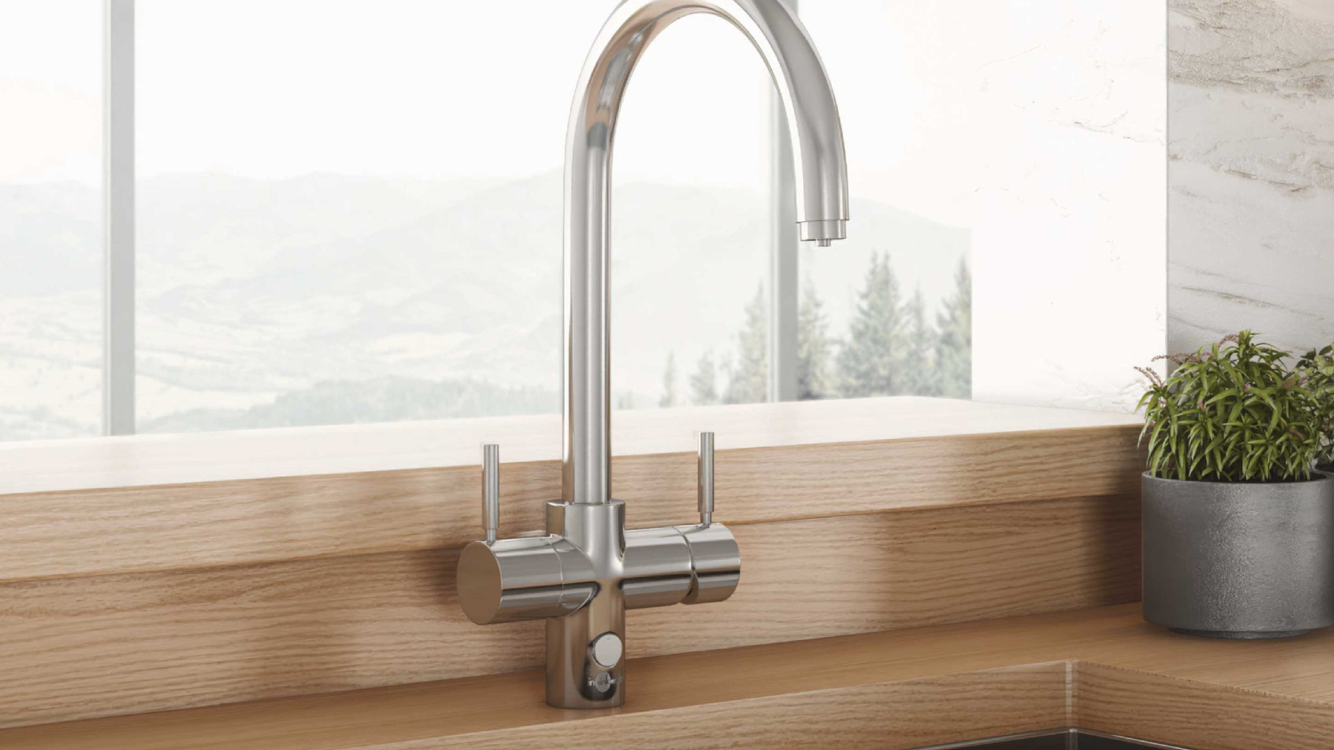 InSinkerator Near-Boiling & Chilled Filtered Mixed Multi Tap - Brushed (Juno/CHJUNO-BR)