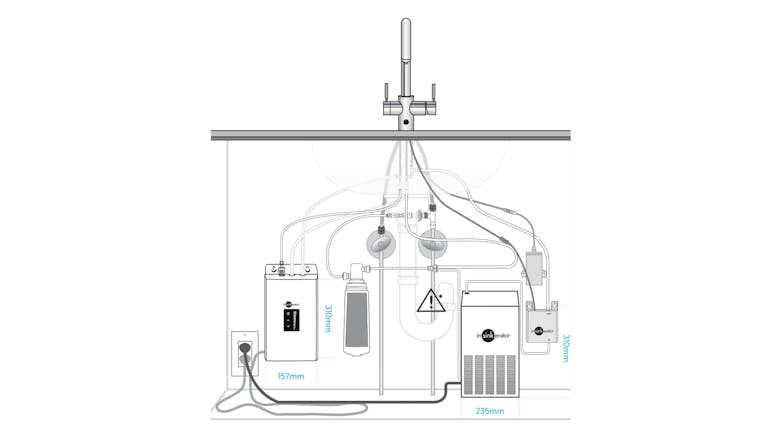 InSinkerator Near-Boiling & Chilled Filtered Mixed Multi Tap - Brushed (Juno/CHJUNO-BR)