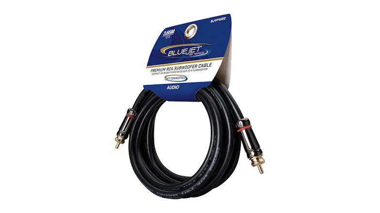 Vanco Bluejet RCA Subwoofer Audio Cable - 3.6m Black (BJVP1022)