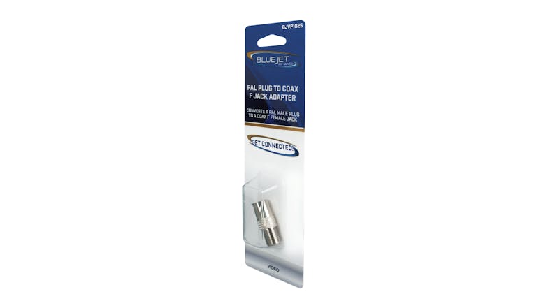 Vanco Bluejet PAL Plug to F-Coax Female Jack Adapter (BJVP1025)