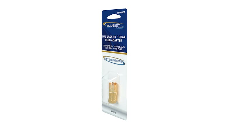 Vanco Bluejet PAL Female Jack to Coax F-Type Plug Adapter (BJVP1026)