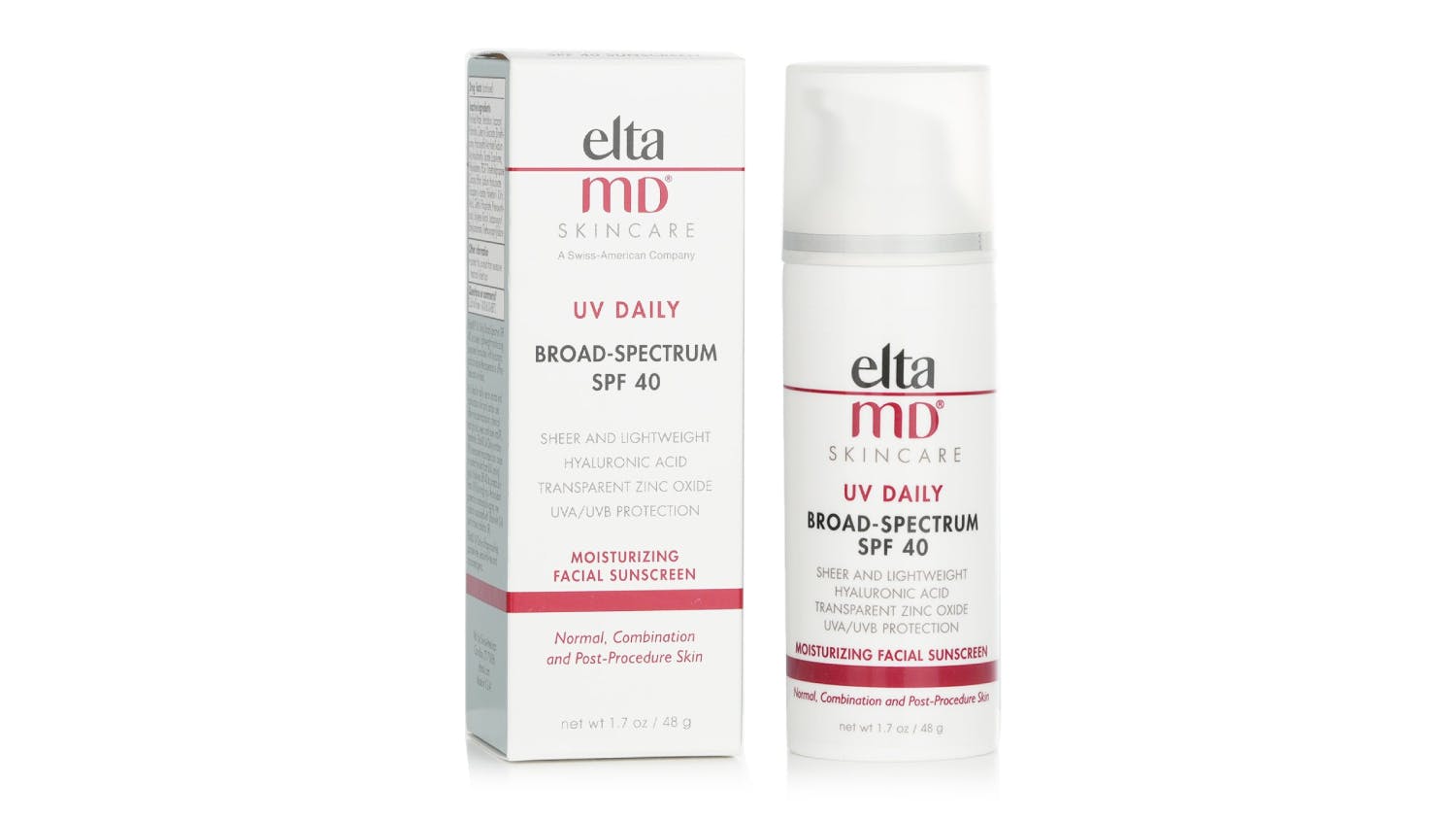 EltaMD UV Daily Moisturizing Facial Sunscreen SPF 40 - For Normal, Combination & Post-Procedure Skin - 48g/1.7oz