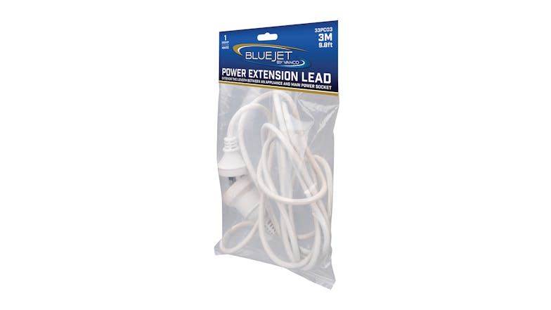 Vanco Bluejet Power Extension Lead - 3m White (33PC03)